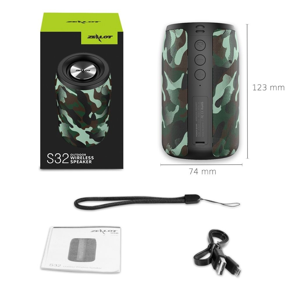 Бездротова колонка ZEALOT S32, камуфляжная | беспроводная колонка