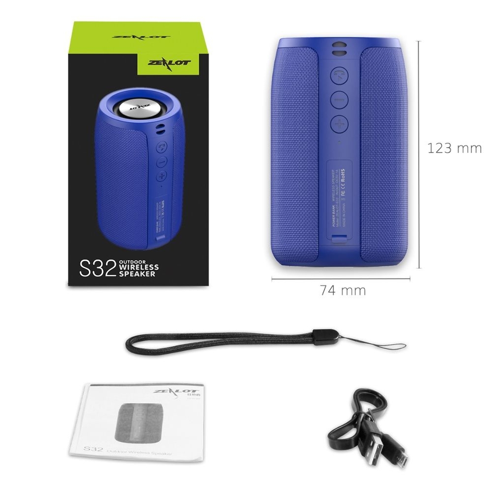 Бездротова колонка ZEALOT S32, синяя | беспроводная колонка