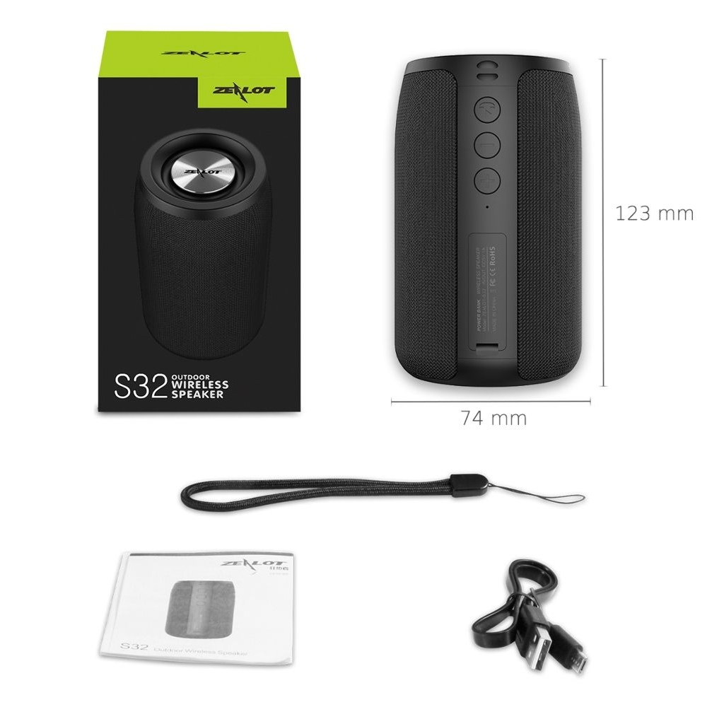 Бездротова колонка ZEALOT S32, черная | беспроводная колонка