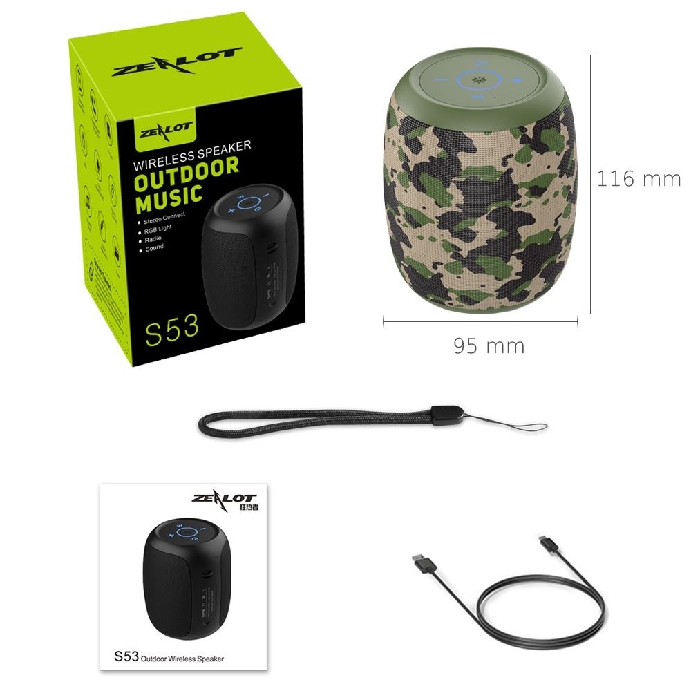Бездротова колонка ZEALOT S53, камуфляжная | беспроводная колонка