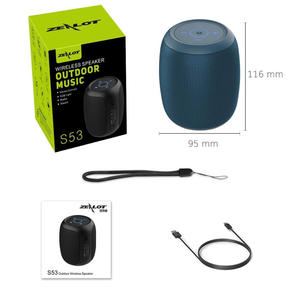 Бездротова колонка ZEALOT S53, синяя | беспроводная колонка