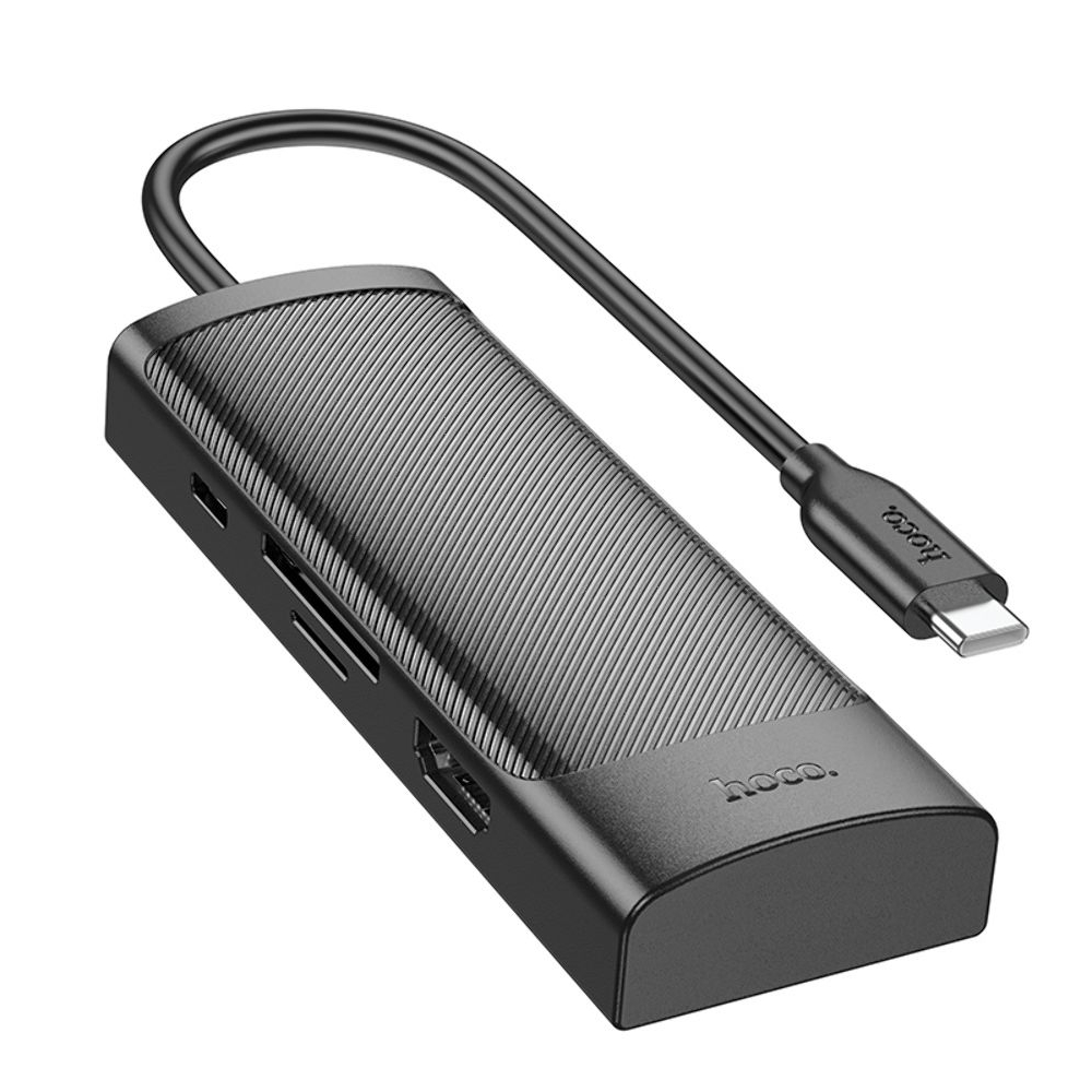 Адаптер переходник Hoco HB43 7в1 Type-C, чорний