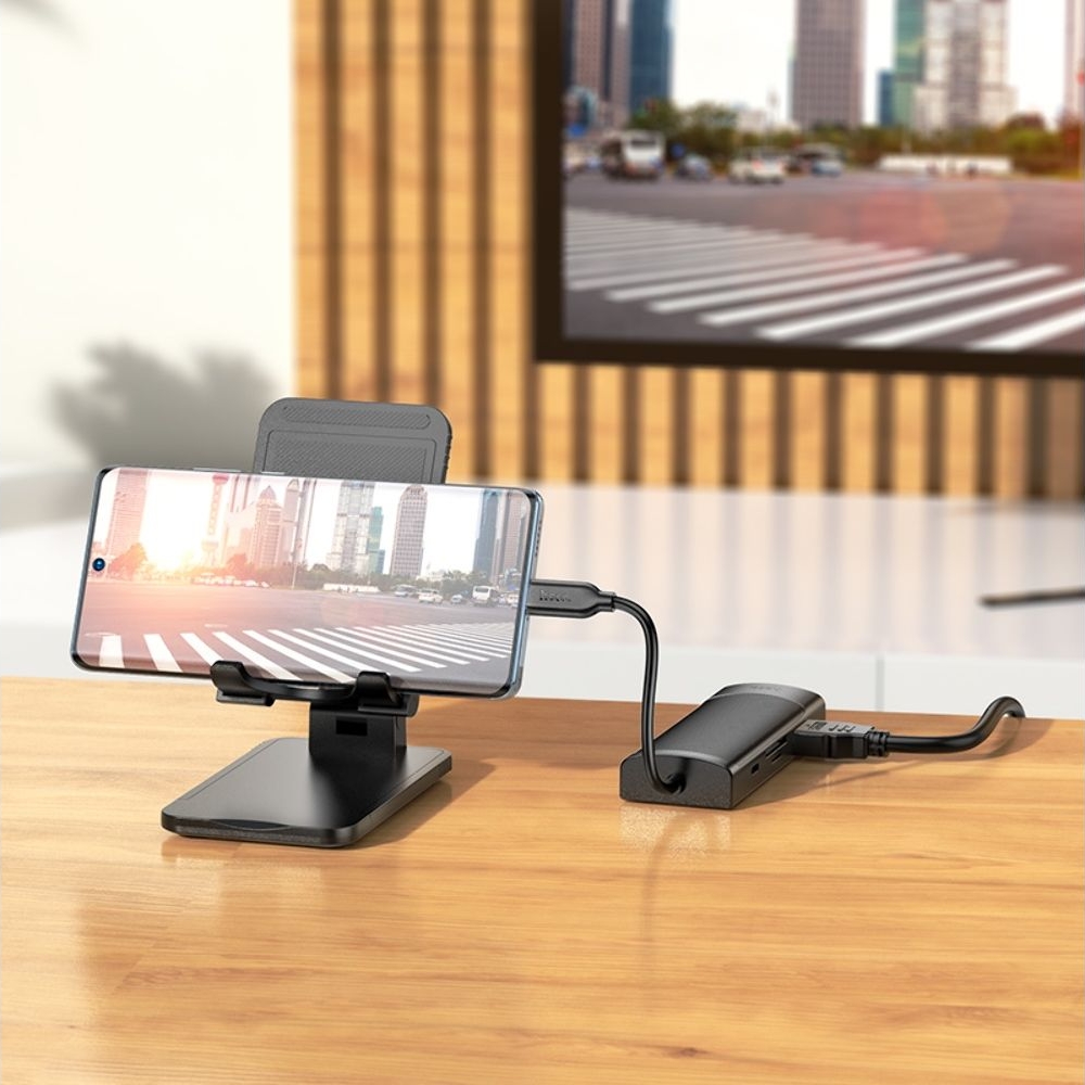 Адаптер переходник Hoco HB43 7в1 Type-C, чорний