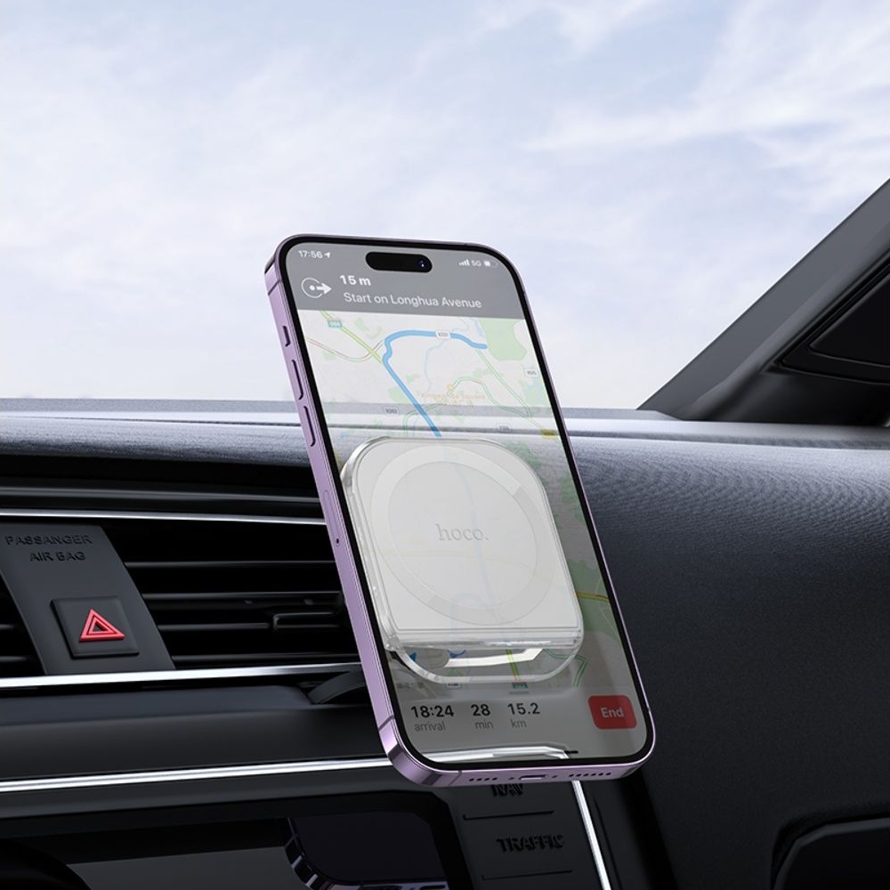 Автодержатель Hoco H42, магнитный, білий