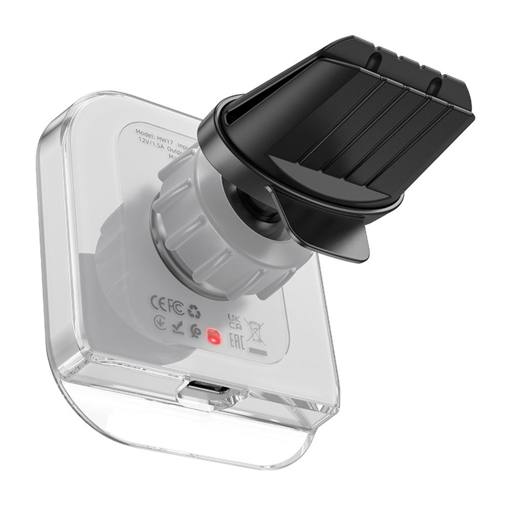 Автодержатель Hoco HW17, магнитный, с функцией беспроводной зарядки, сірий