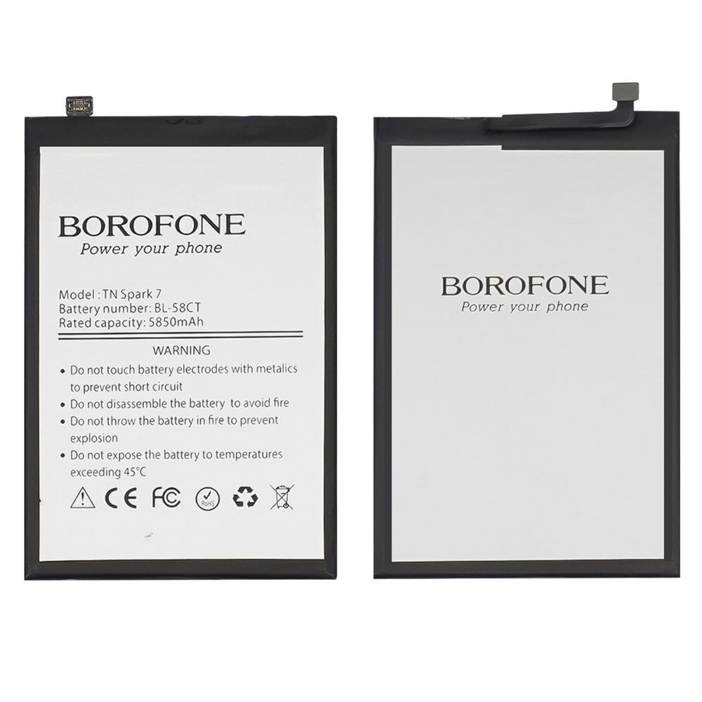 Акумулятор Tecno Spark 7, BL-58CT, Borofone | АКБ, батарея, аккумулятор