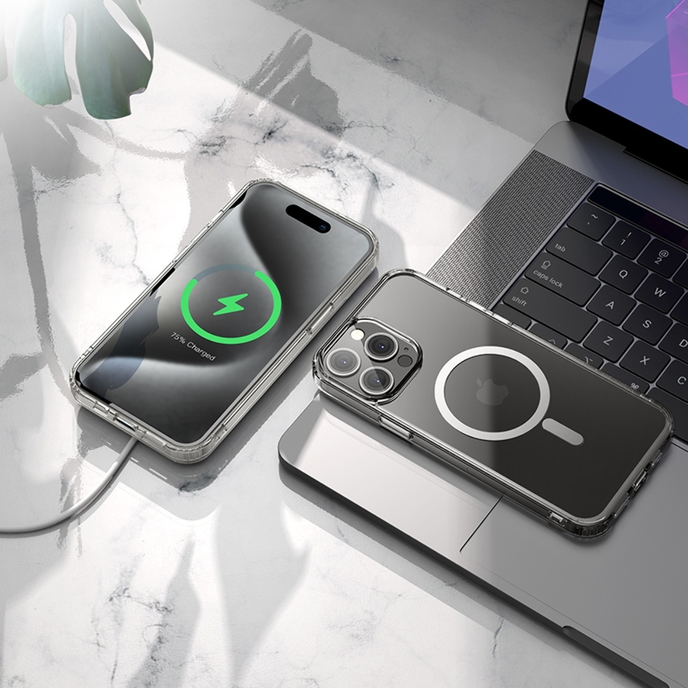 Чехол Hoco airbag anti-fall c Mag Safe для Apple iPhone 15 Pro прозрачный