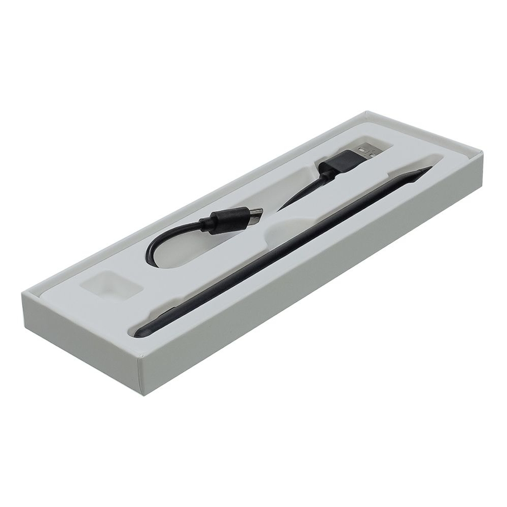 Стилус емкостный, высокоточный, 106BD активный со встроенной батареей, алюминиевый, с индикацией, чорний, с кнопкой ВКЛ.