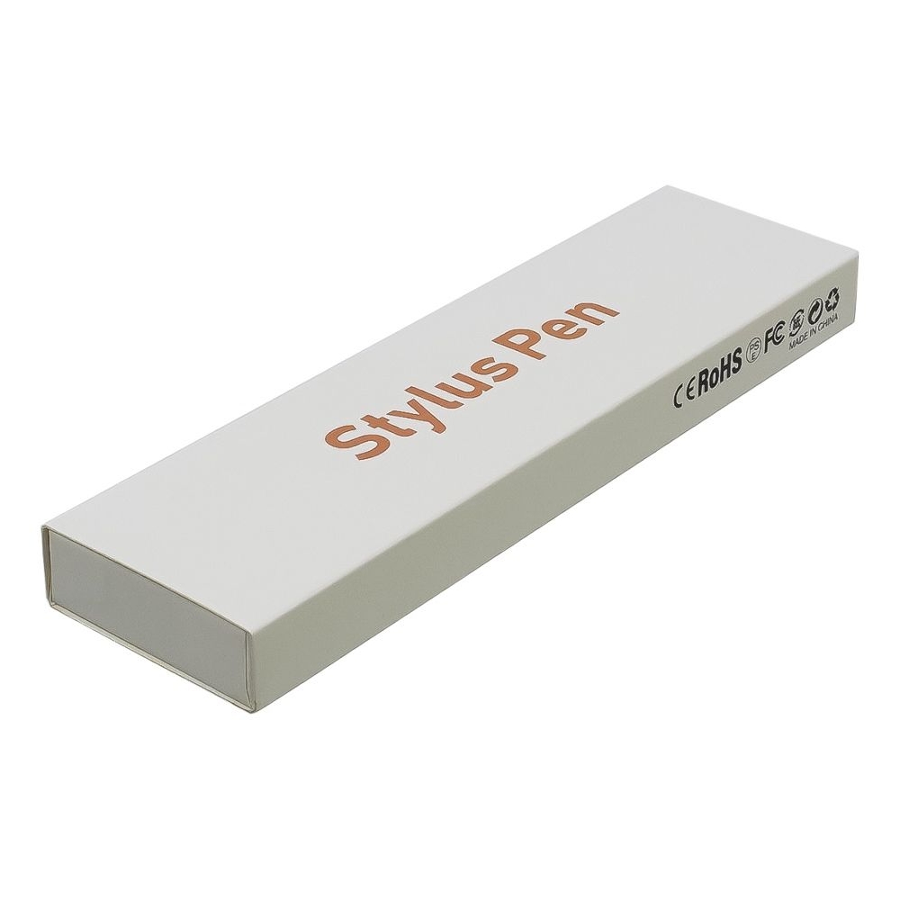 Стилус емкостный, высокоточный, KHD-106TB активный со встроенной батареей, алюминиевый, с индикацией, білий, с кнопкой Вкл/Выкл