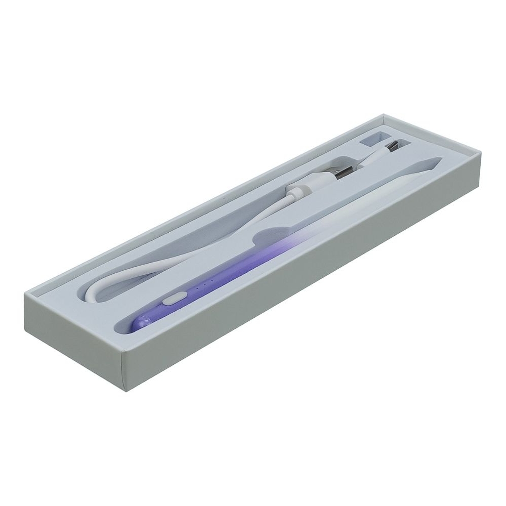 Стилус емкостный, высокоточный, KHD-106TB активный со встроенной батареей, алюминиевый, с индикацией, фиолетовый, с кнопкой Вкл/Выкл