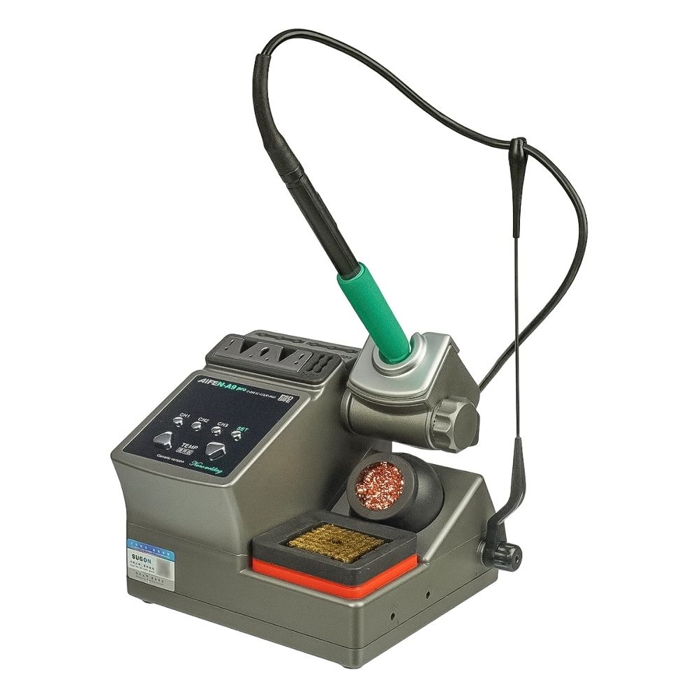 Паяльная станция прецизионная Aifen A9-210T Pro, ручка с pегулировкой температуры, паяльник стандарта JBC 210, 3 канала памяти, 120 Вт, 100 - 450 C