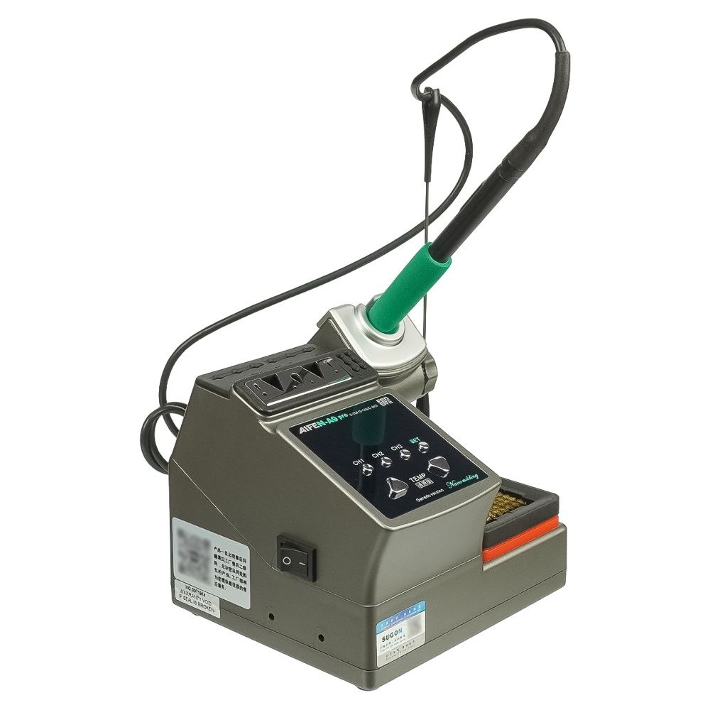 Паяльная станция прецизионная Aifen A9-210T Pro, ручка с pегулировкой температуры, паяльник стандарта JBC 210, 3 канала памяти, 120 Вт, 100 - 450 C