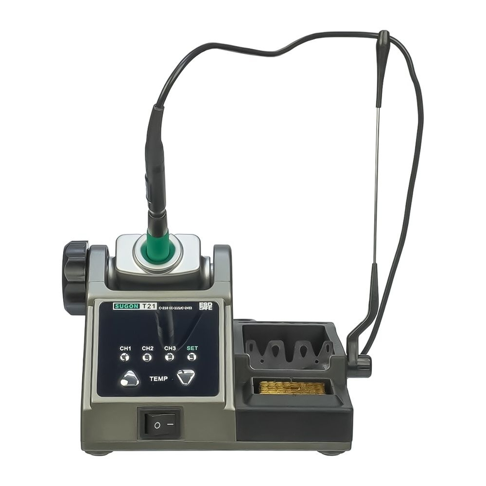 Паяльная станция прецизионная Sugon T21 (ручка с pегулировкой t, паяльник стандарта JBC 115, 3 канала памяти, 120W, 100C - 450C)