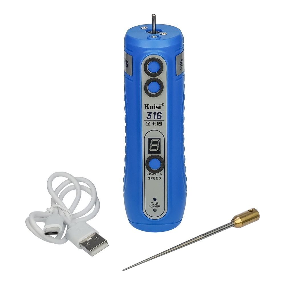 Электроинструмент аккумуляторный Kaisi 316A для снятия OCA плёнки с дисплея, с регулировкой крутящего момента и подсветкой