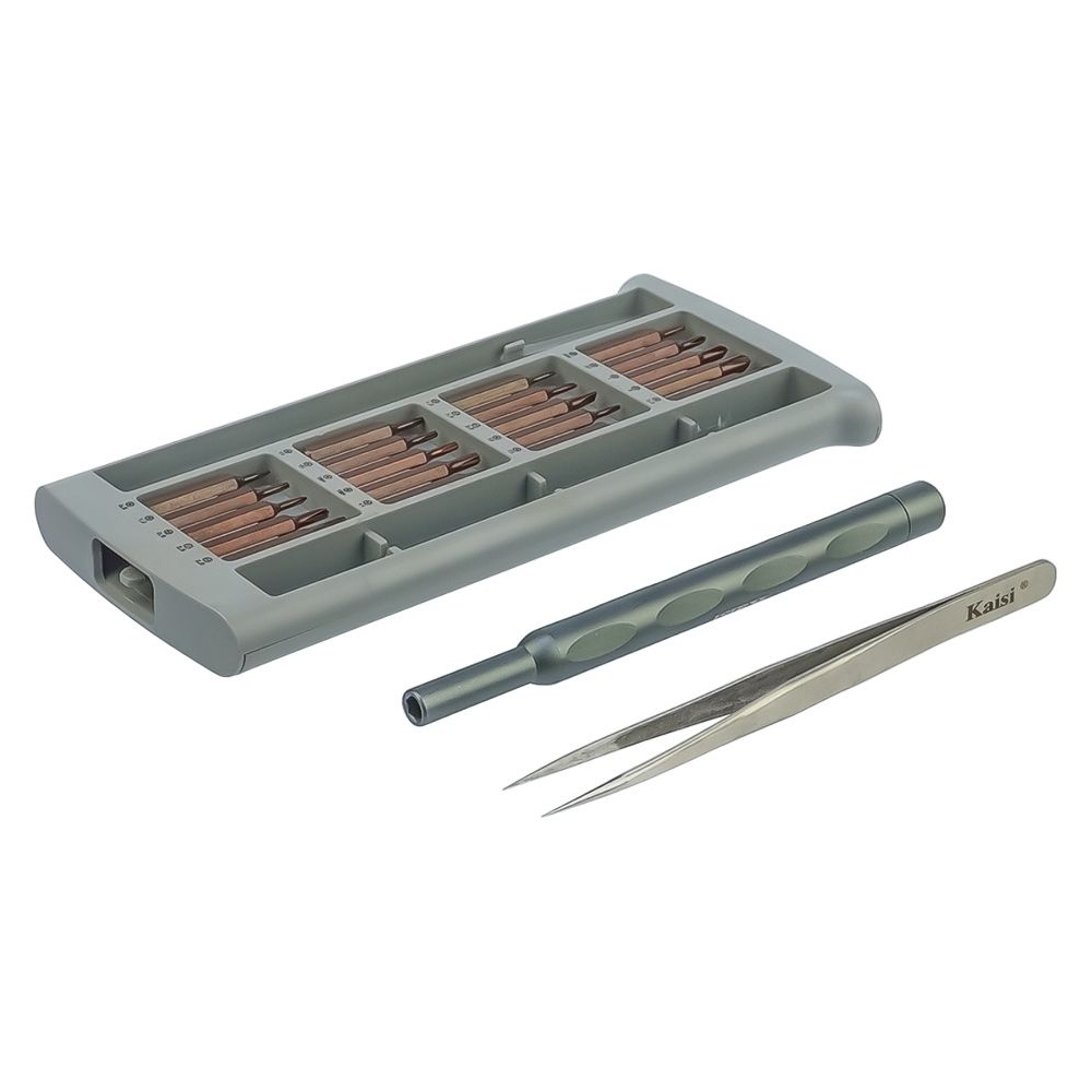 Набор инструментов Kaisi K-3022B из высокопрочной стали S2 (ручка, 20 бит, пинцет)