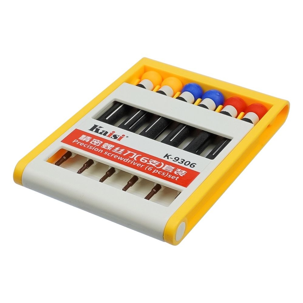 Набор отверток Kaisi K-9306 (+1.5, Y0.6, T2, *0.8, *1.2, hexagon M2.5)