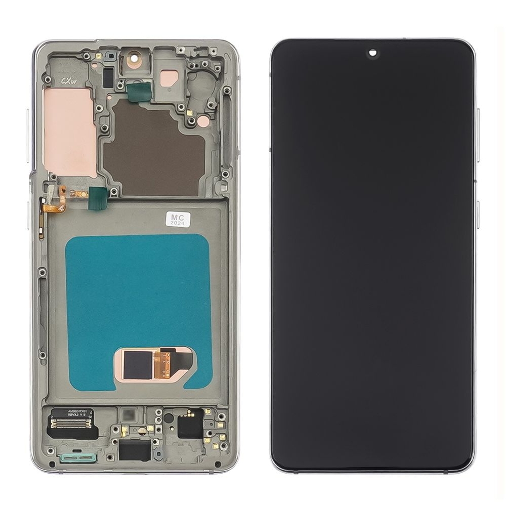 Дисплей Samsung SM-G990 Galaxy S21, сріблястий | з тачскріном | в передній панелі | High Copy, OLED | дисплейный модуль, экран