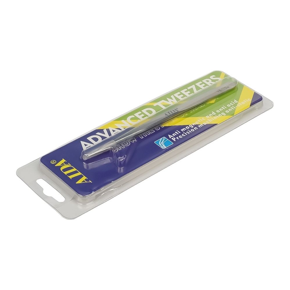Пинцет прямой Aida V8/ 7Sa (Chrome Strong, антикислотный)
