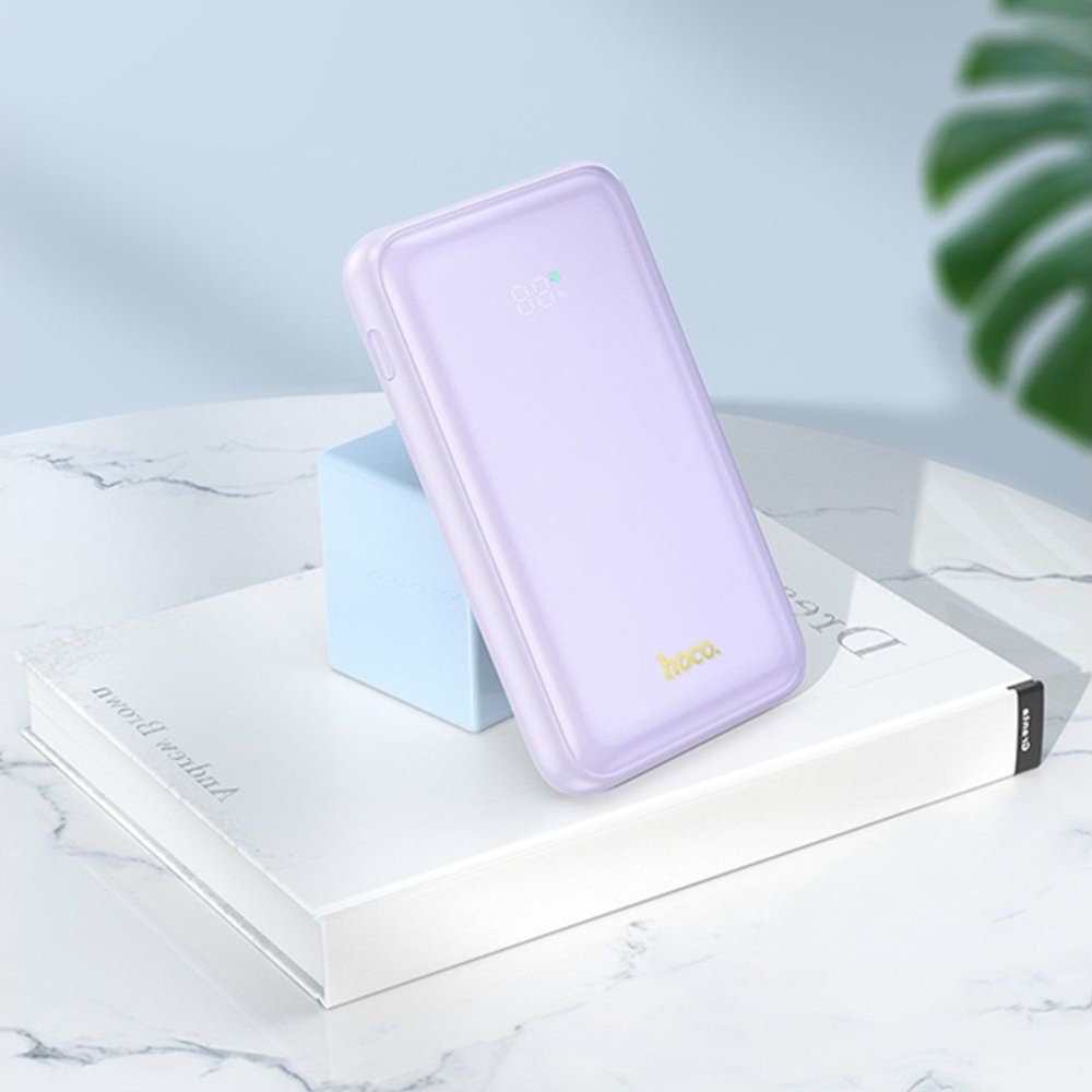 Power bank Hoco Q21, 10000 mAh, 22.5 Вт, Power Delivery (20 Вт) с дисплеем purple