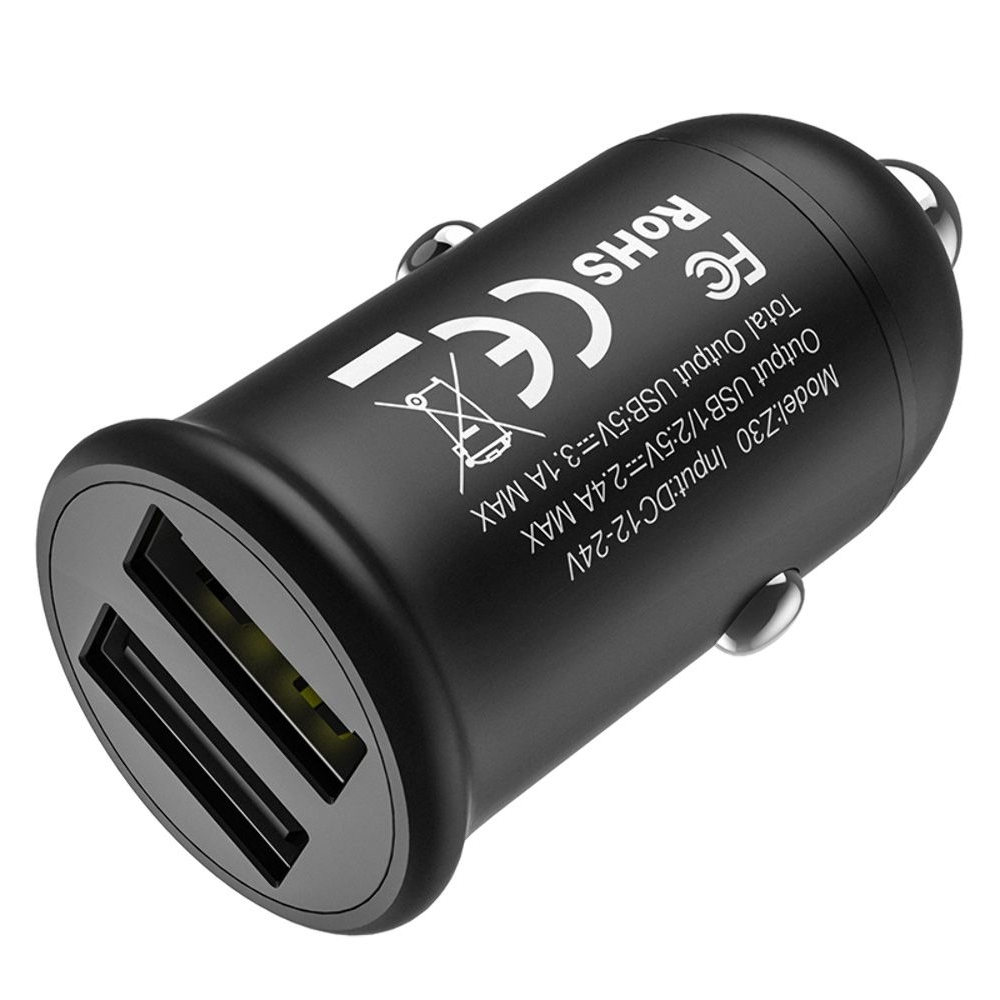 Автомобильний зарядний пристрій Hoco Z30 2 USB black | зарядка, зарядное устройство