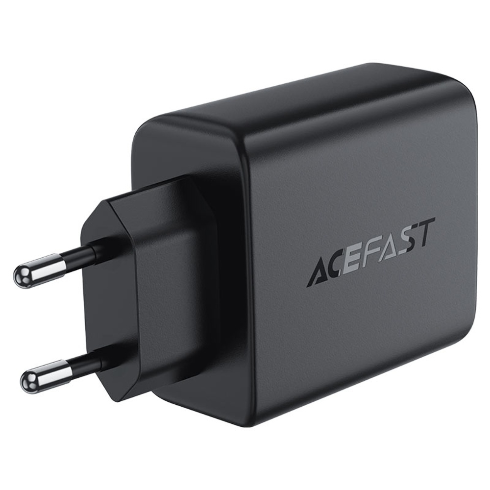 Сетевое зарядное устройство Acefast A61 2, 1 USB, 2 Type-C, Quick Charge, Power Delivery (45 Вт) черное