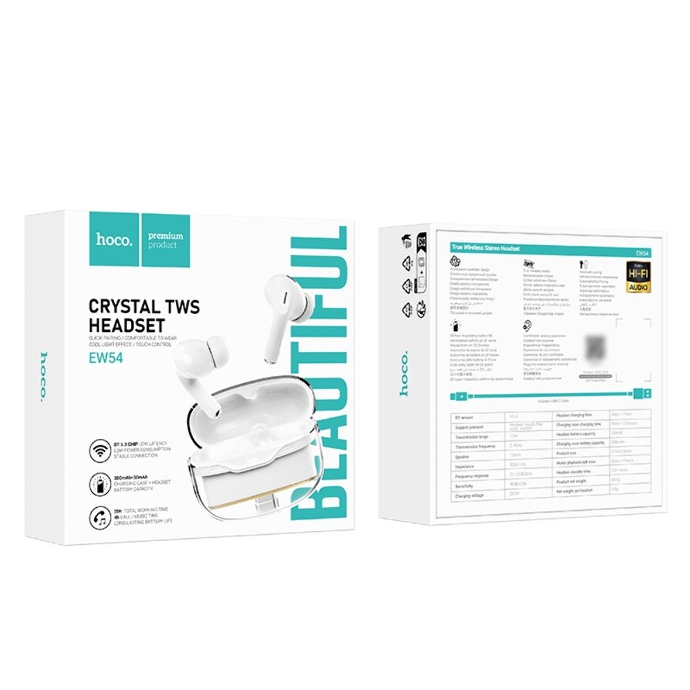 Бездротові TWS навушники Hoco EW54 вакуумные white | беспроводные наушники