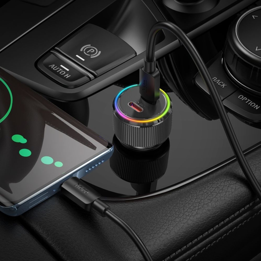 Автомобильний зарядний пристрій Hoco NZ14B 2 Type-C PD 50W black | зарядка, зарядное устройство