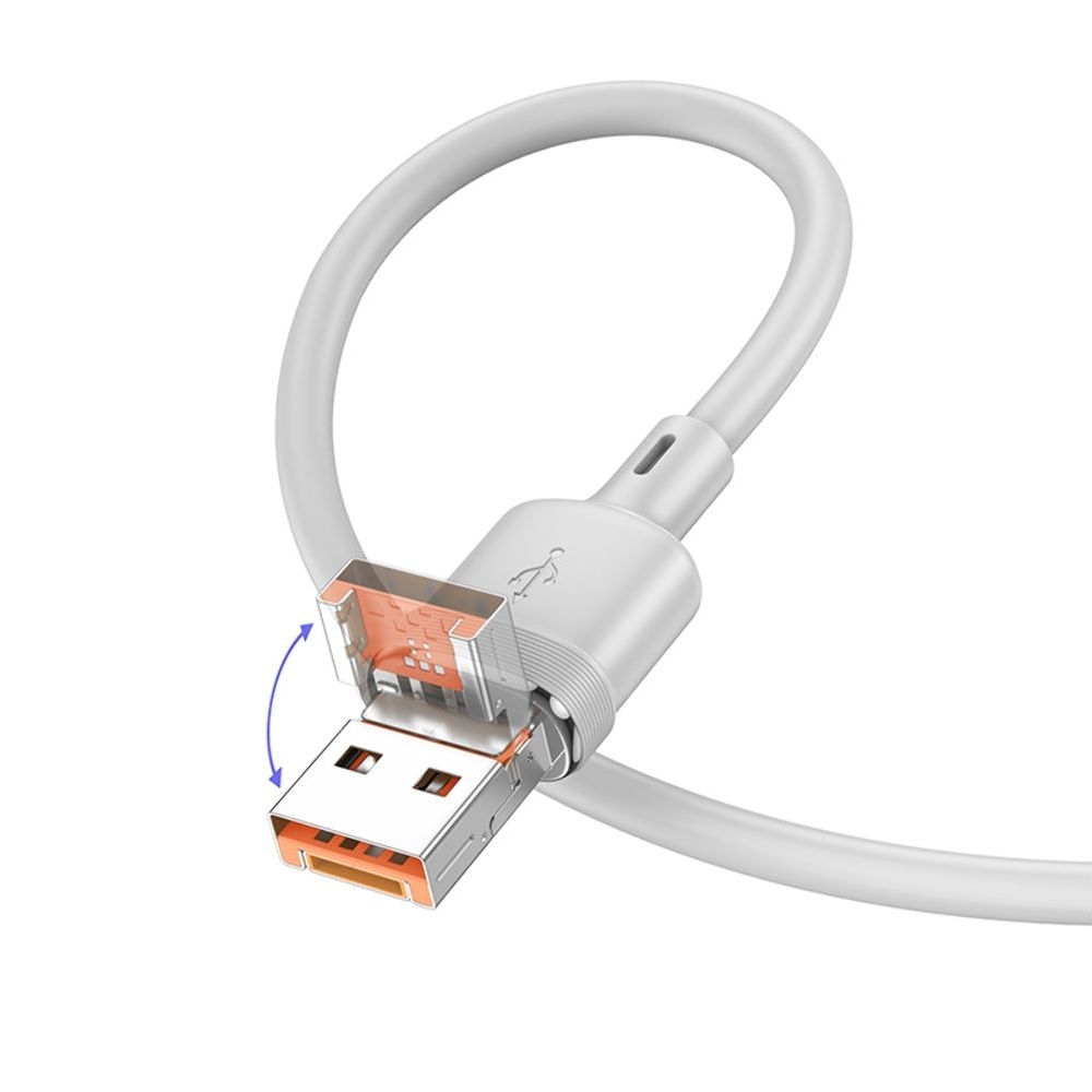 Кабель Hoco U131, 2 в 1, USB/ Type-C на Lightning, 1.2м, сірий