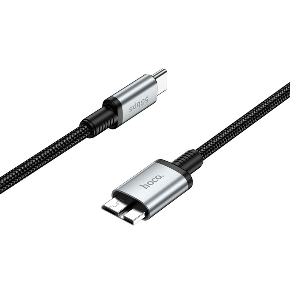 Мультимедийный кабель Hoco US10 Type-C to Micro USB3.0 5Gbit/s 0.5m black