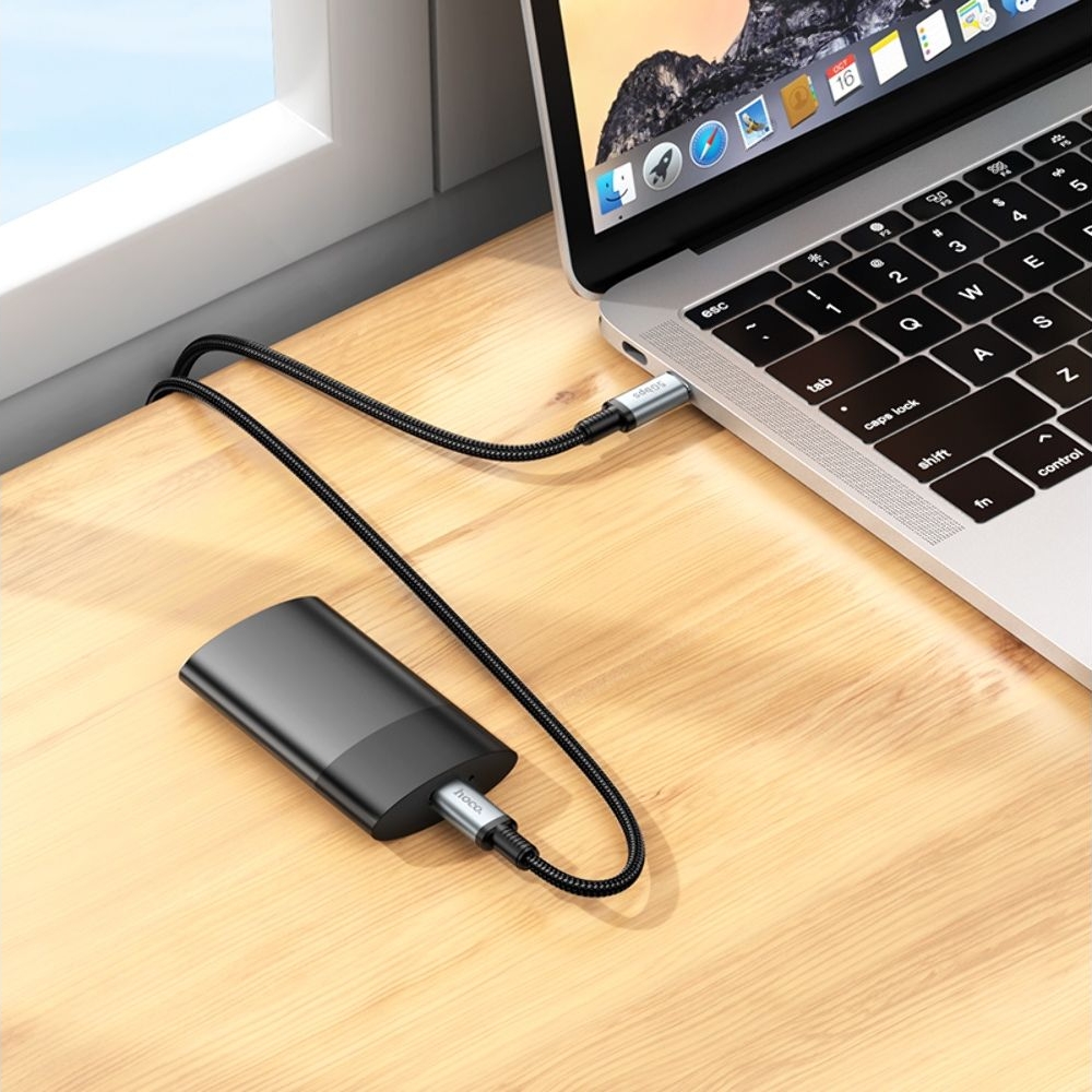 Мультимедийный кабель Hoco US10 Type-C to Type-C USB3.0 5Gbit/s 0.5m black