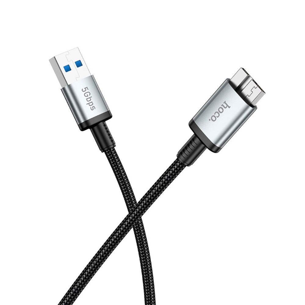 Мультимедийный кабель Hoco US10 USB to Micro USB3.0 5Gbit/s 0.5m black