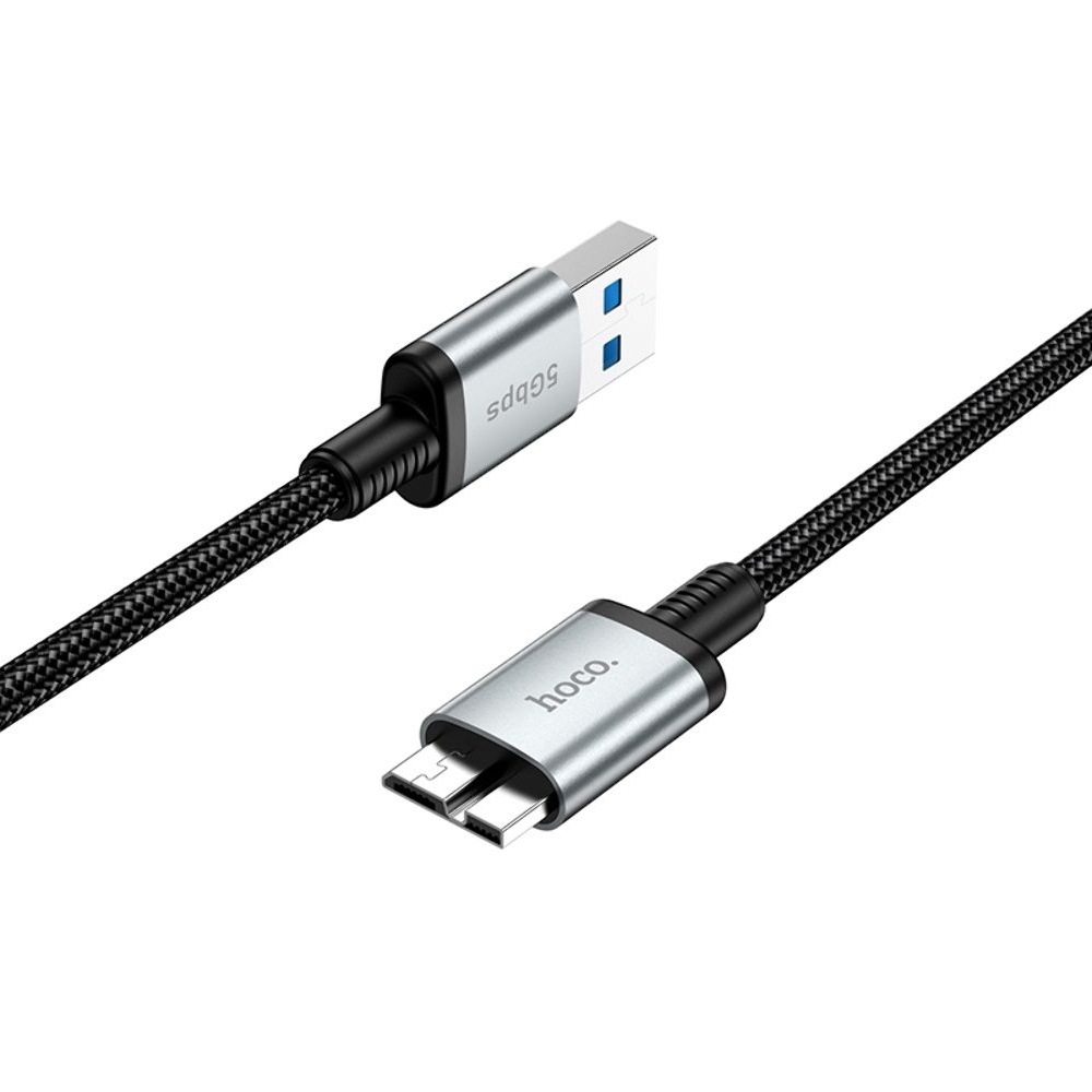 Мультимедийный кабель Hoco US10 USB to Micro USB3.0 5Gbit/s 0.5m black