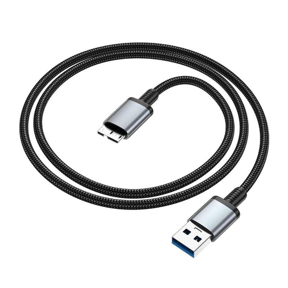 Мультимедийный кабель Hoco US10 USB to Micro USB3.0 5Gbit/s 0.5m black