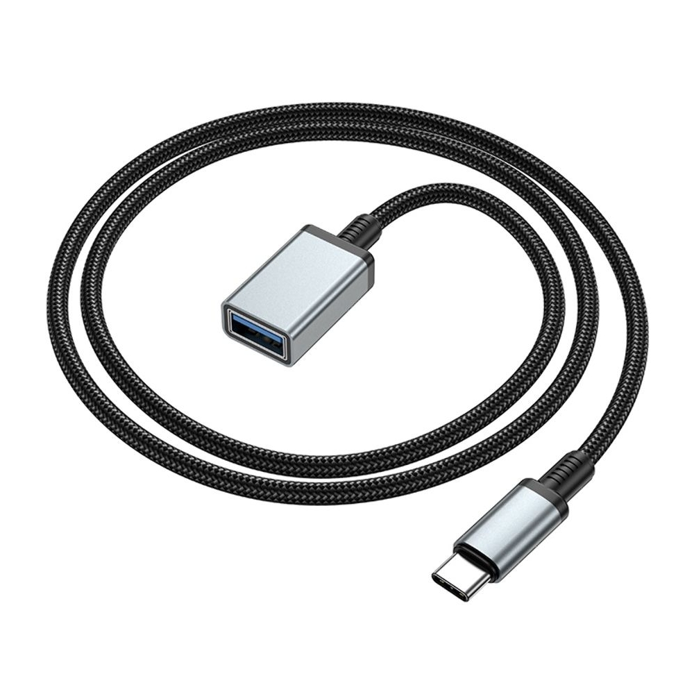 Мультимедийный кабель Hoco US10 удлинитель Type-C to USB (F) USB3.0 5Gbit/s 0.5m black