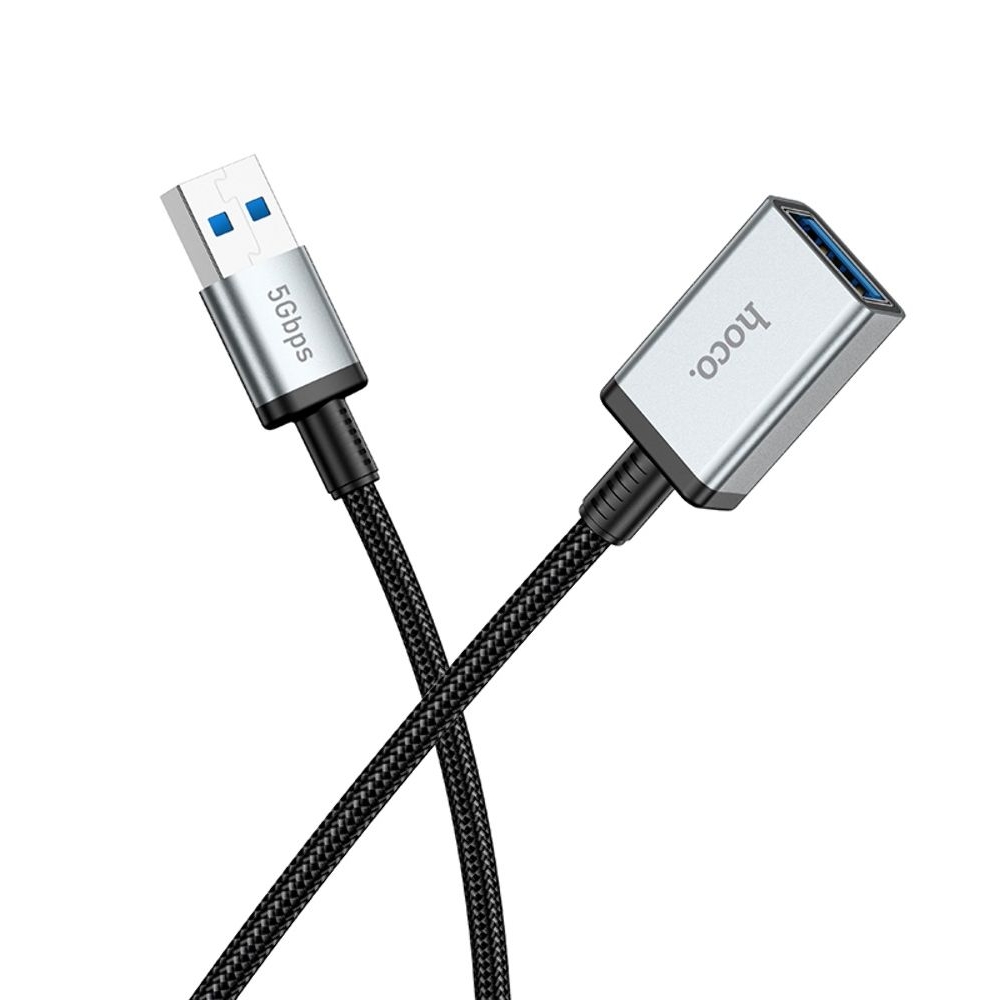 Мультимедийный кабель Hoco US10 удлинитель USB to USB (F) USB3.0 5Gbit/s 0.5m black