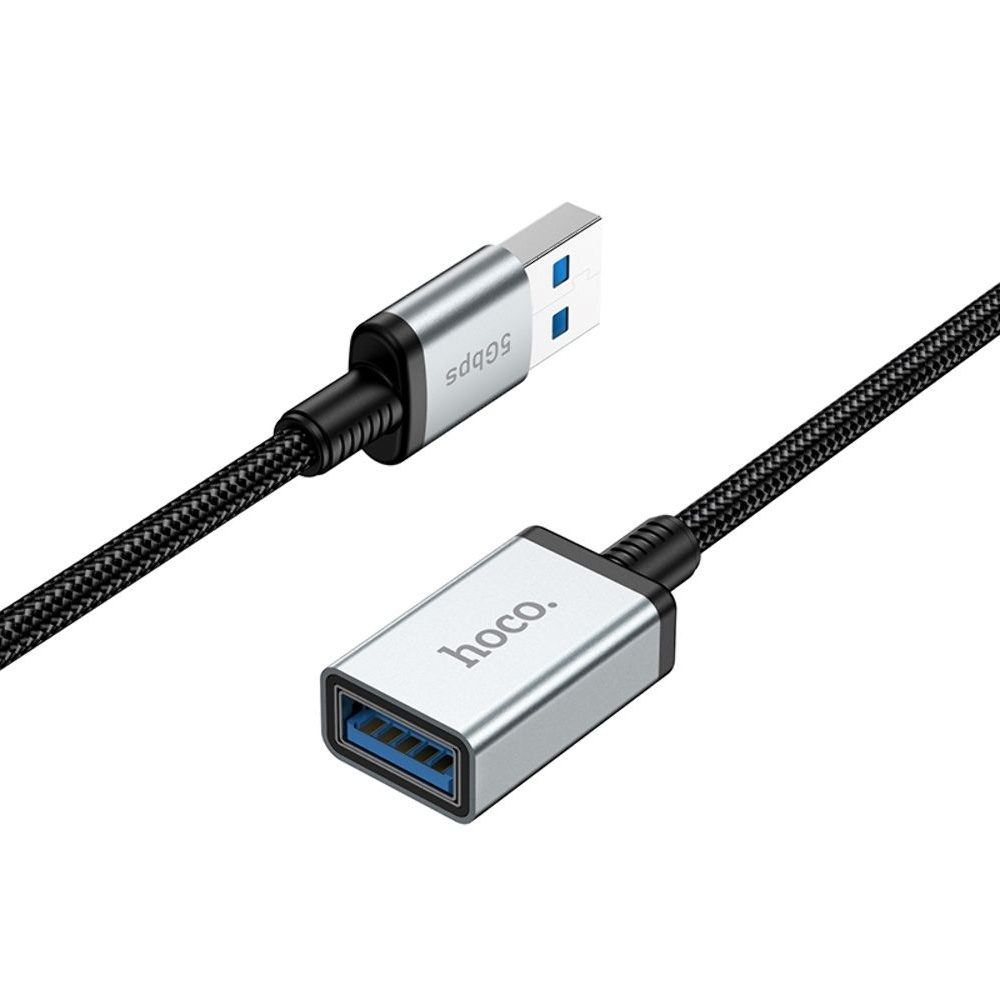 Мультимедийный кабель Hoco US10 удлинитель USB to USB (F) USB3.0 5Gbit/s 0.5m black