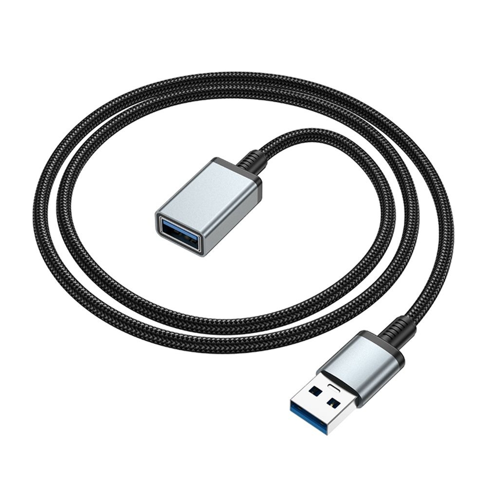 Мультимедийный кабель Hoco US10 удлинитель USB to USB (F) USB3.0 5Gbit/s 0.5m black