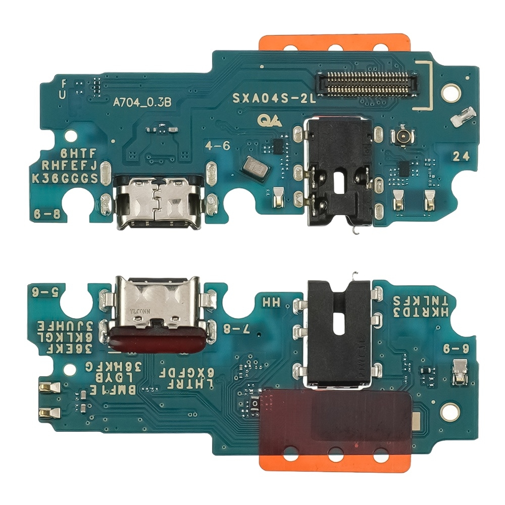 Плата зарядки Samsung SM-A047 Galaxy A04s, шлейф коннектора зарядки, коннектора наушников, с микрофоном, High Copy