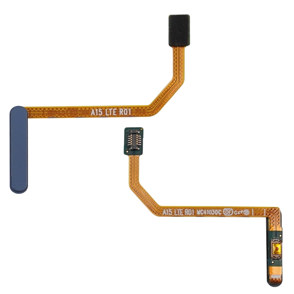 Шлейф Samsung SM-A155 Galaxy A15 с кнопками вкл.выкл. и синим сканером отпечатка пальцев
