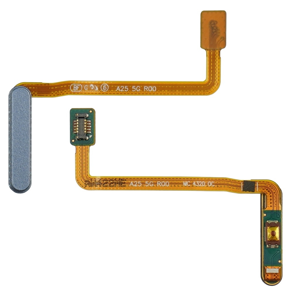 Шлейф Samsung SM-A256 Galaxy A25 с кнопкой вкл.выкл. синим сканером отпечатка пальца