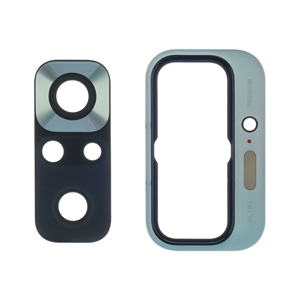 Стекло камеры для Xiaomi Note 10 Pro с синей рамкой