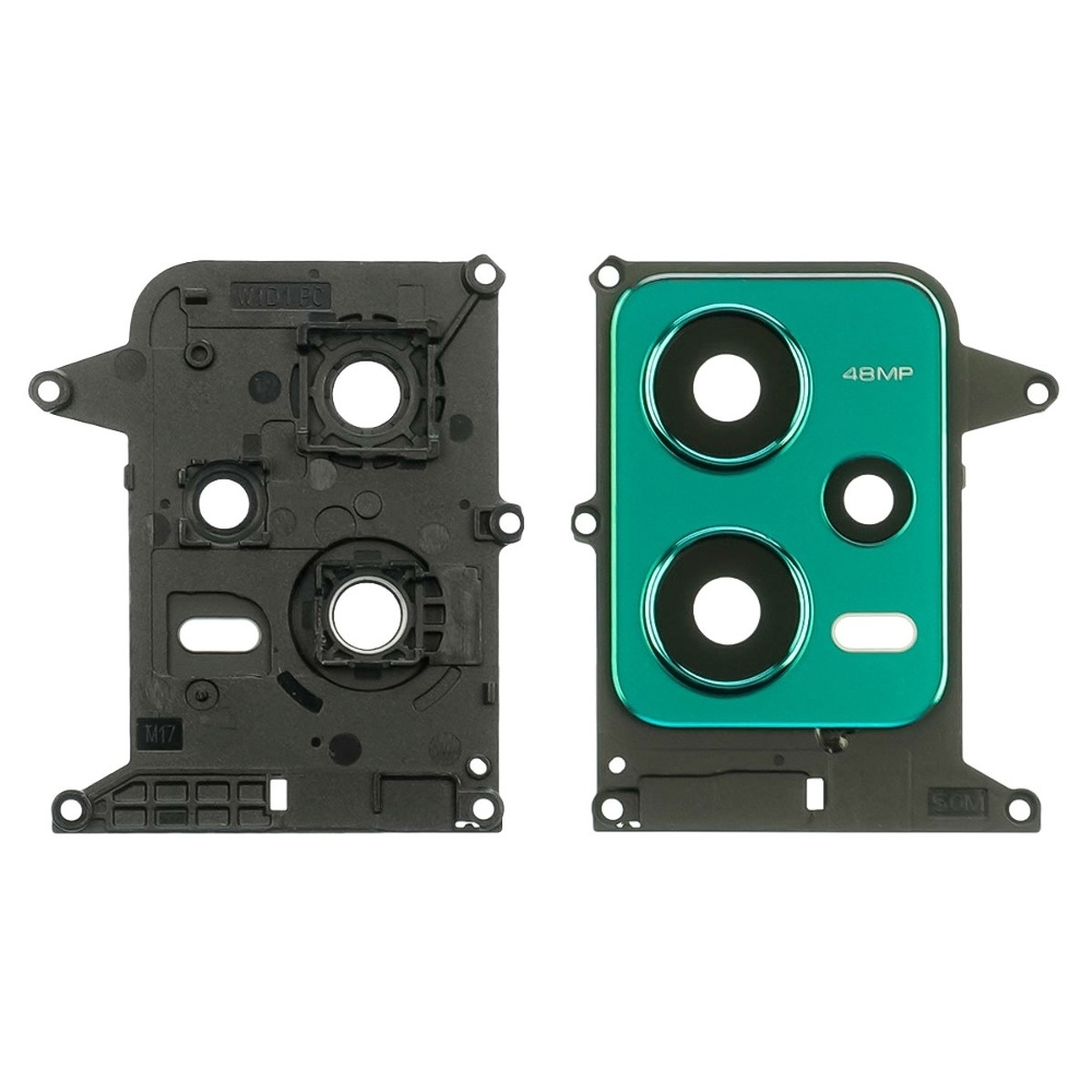 Стекло камеры для Xiaomi Note 12 (5G) с зелёной рамкой
