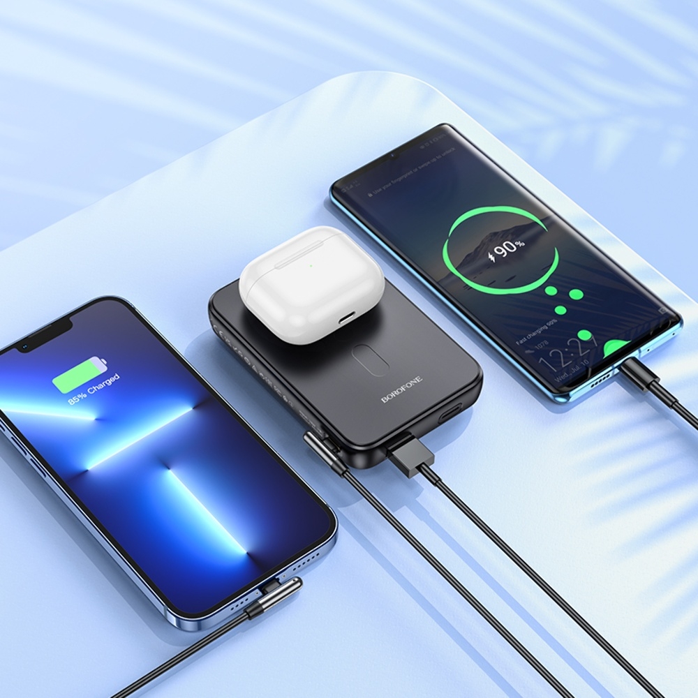 Power bank Borofone BJ47 10000mAh PD20W магнитный с функцией беспроводной зарядки черный