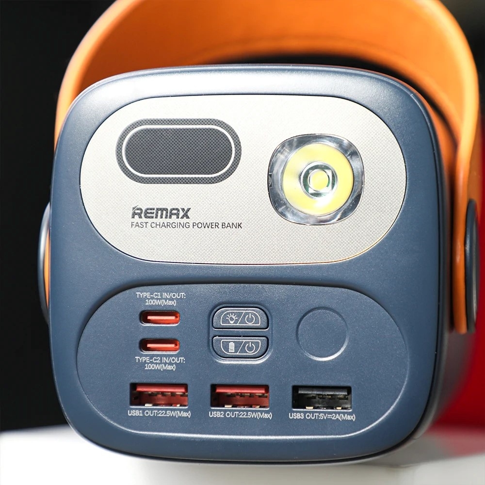 Power bank Remax RPP-100, 60000 mAh, 22.5 Вт, Power Delivery (100 Вт), Quick Charge 3.0, синій