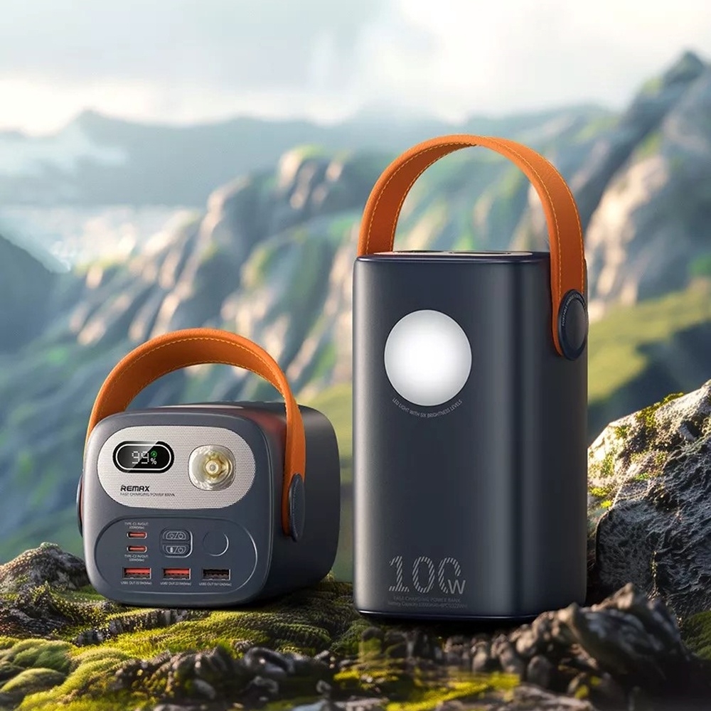 Power bank Remax RPP-100, 60000 mAh, 22.5 Вт, Power Delivery (100 Вт), Quick Charge 3.0, синій