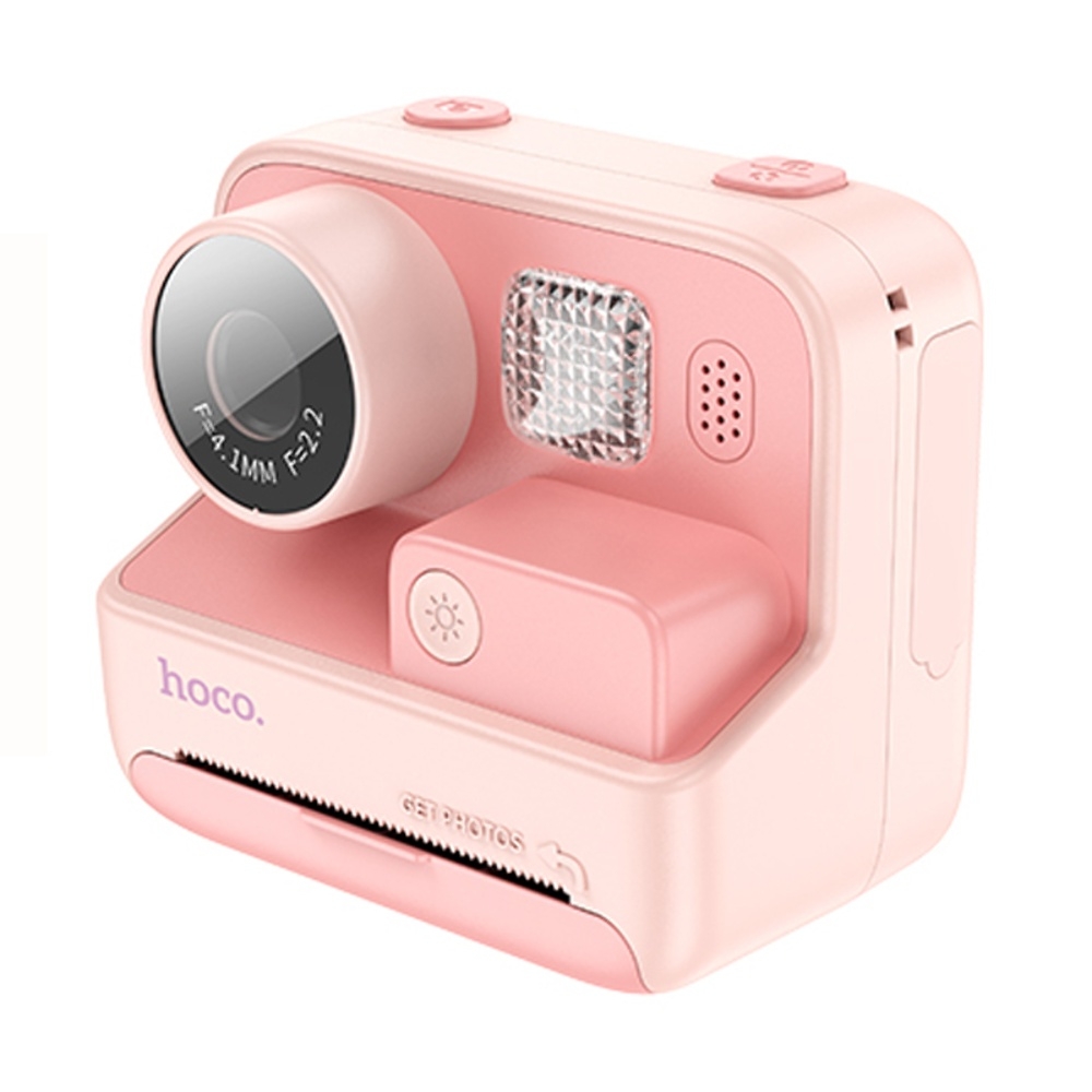 Детский фотоаппарат Hoco DV200 с двумя камерами и мгновенной печатью pink