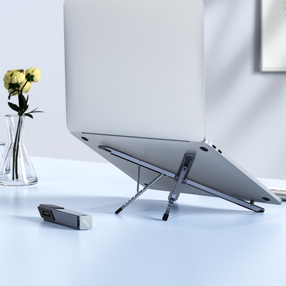 Металлическая подставка для ноутбука Hoco HD9 metal gray