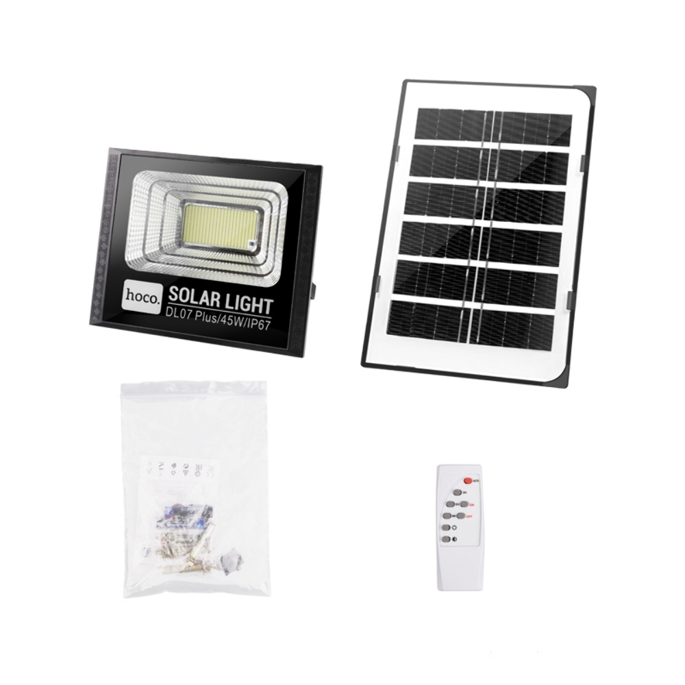 Уличный садовый светильник Hoco DL07 Plus на солнечной энергии 45W black