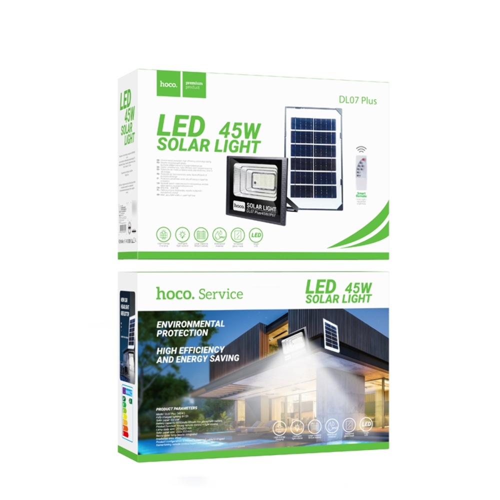 Уличный садовый светильник Hoco DL07 Plus на солнечной энергии 45W black