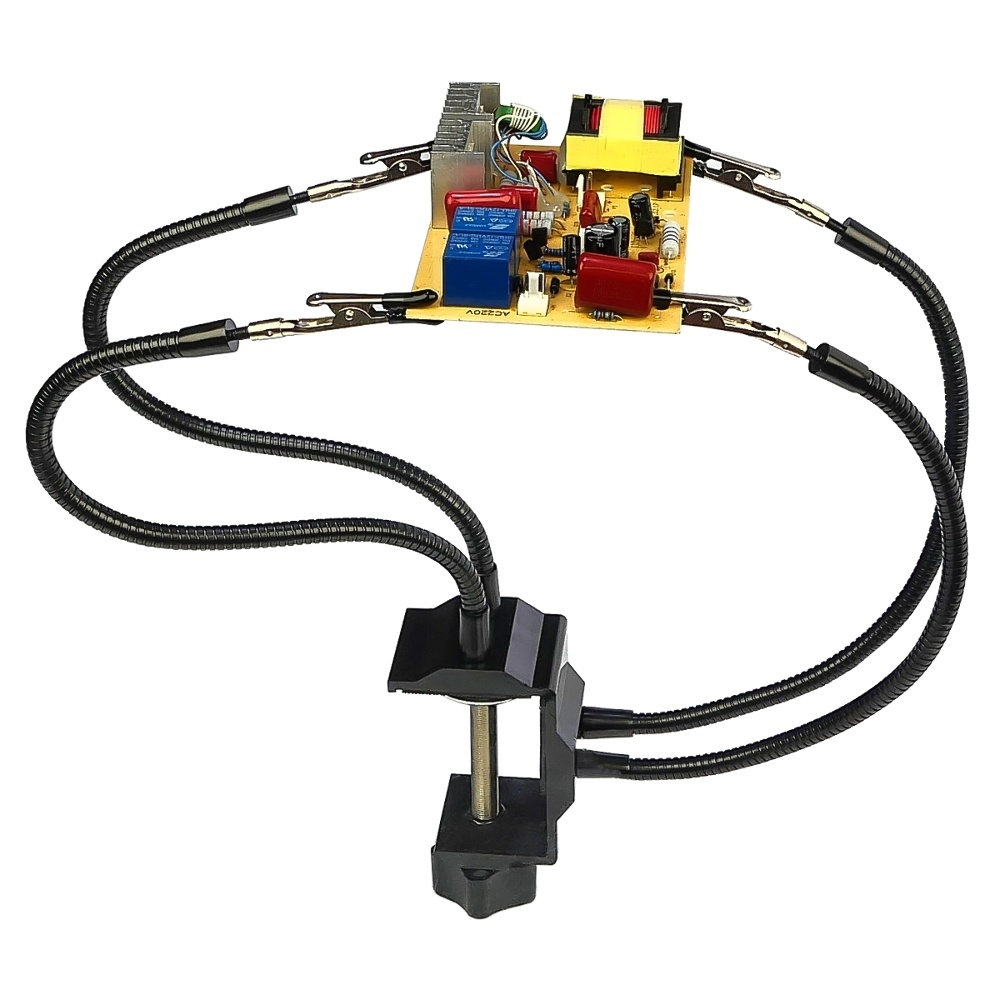 Держатель плат со струбциной и зажимами на гибгих ножках (4 шт)